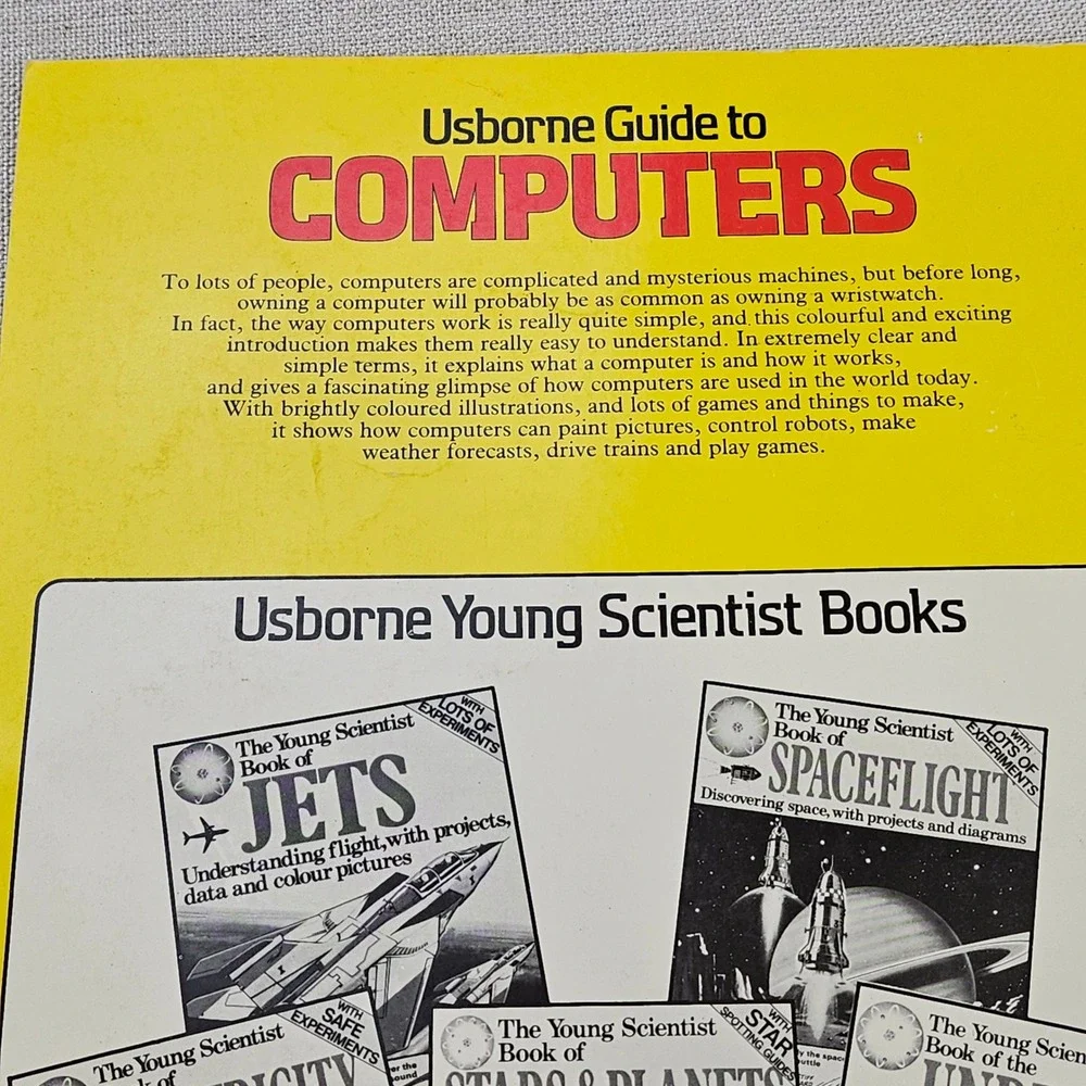 Usborne Guide To Computers Book 1983 Simple Introduction For Beginners Paperback